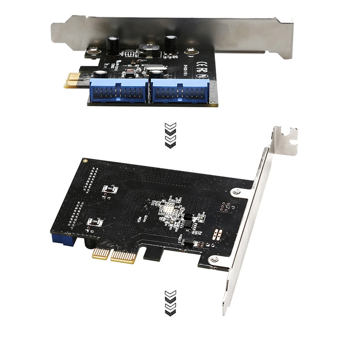 PCI Express USB 3.0 19 Pin Expansion Card PCIE 1X to 2 Ports USB 3 19 Pin Adapter Internal USB3 20Pin Hub Header