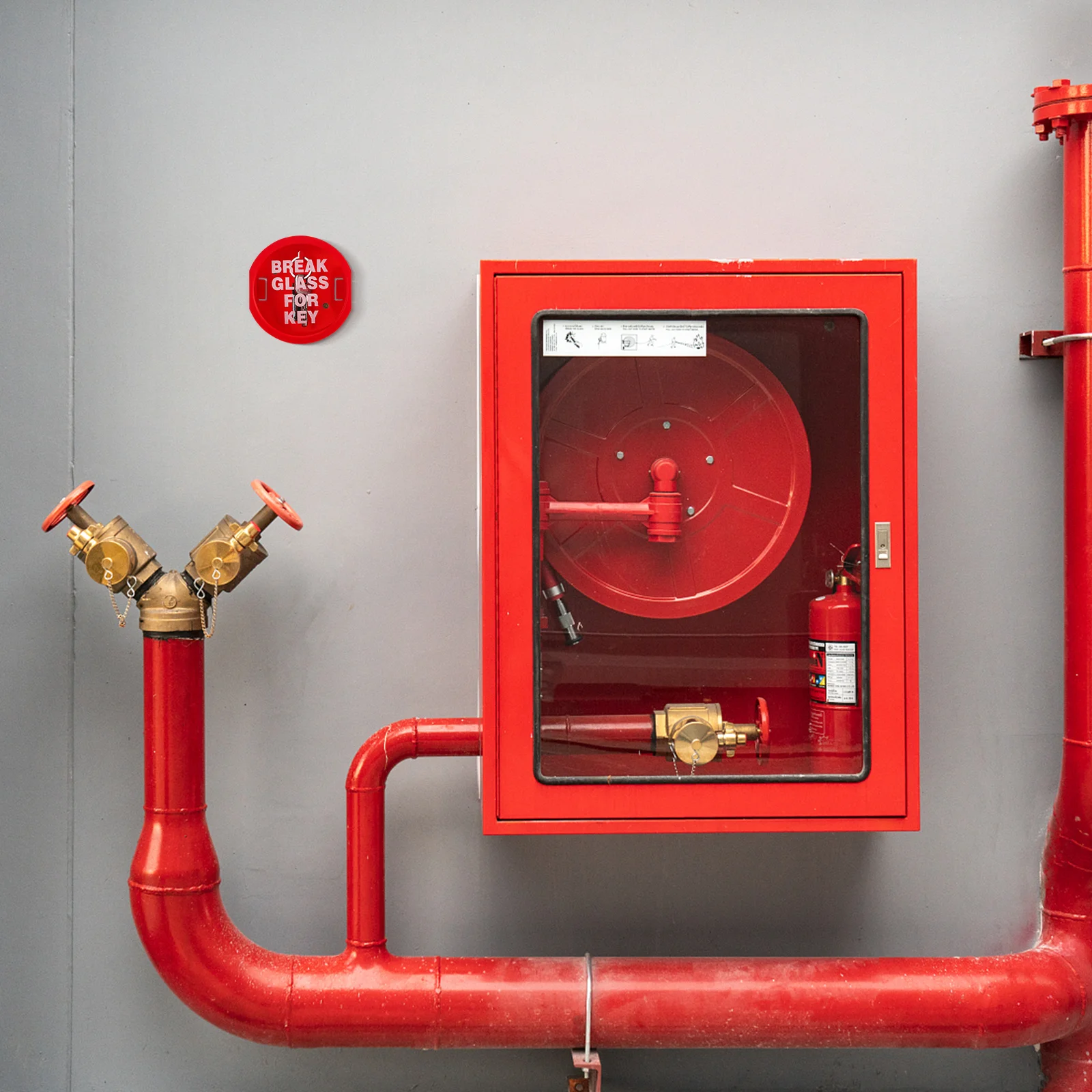 صندوق مفاتيح حريق الطوارئ يُثبت على الحائط، قفل أمان زجاجي للتخزين في الهواء الطلق، نافذة باب الطريق #2