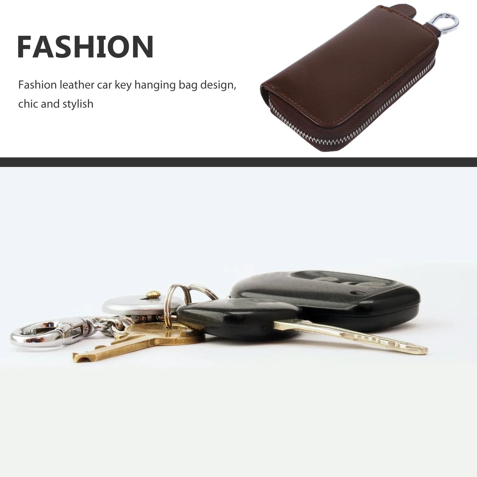

Car Key Bag Blue Hanging Waist Pouch Durable Safe Zipper Key Pack Holder Stylish Storage Solution For Car Keys Protect