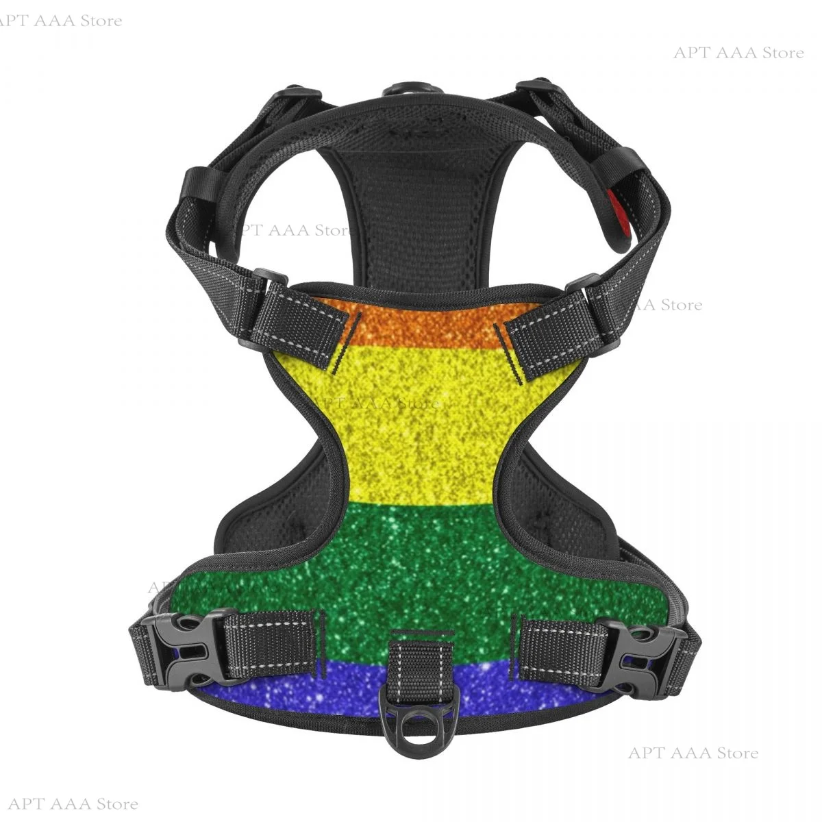 

Блестящий Радужный флаг гордости, шлейка для домашних животных, маленькая, средняя, большая, отражающая, сплит-собака, модная уличная дропшиппинг