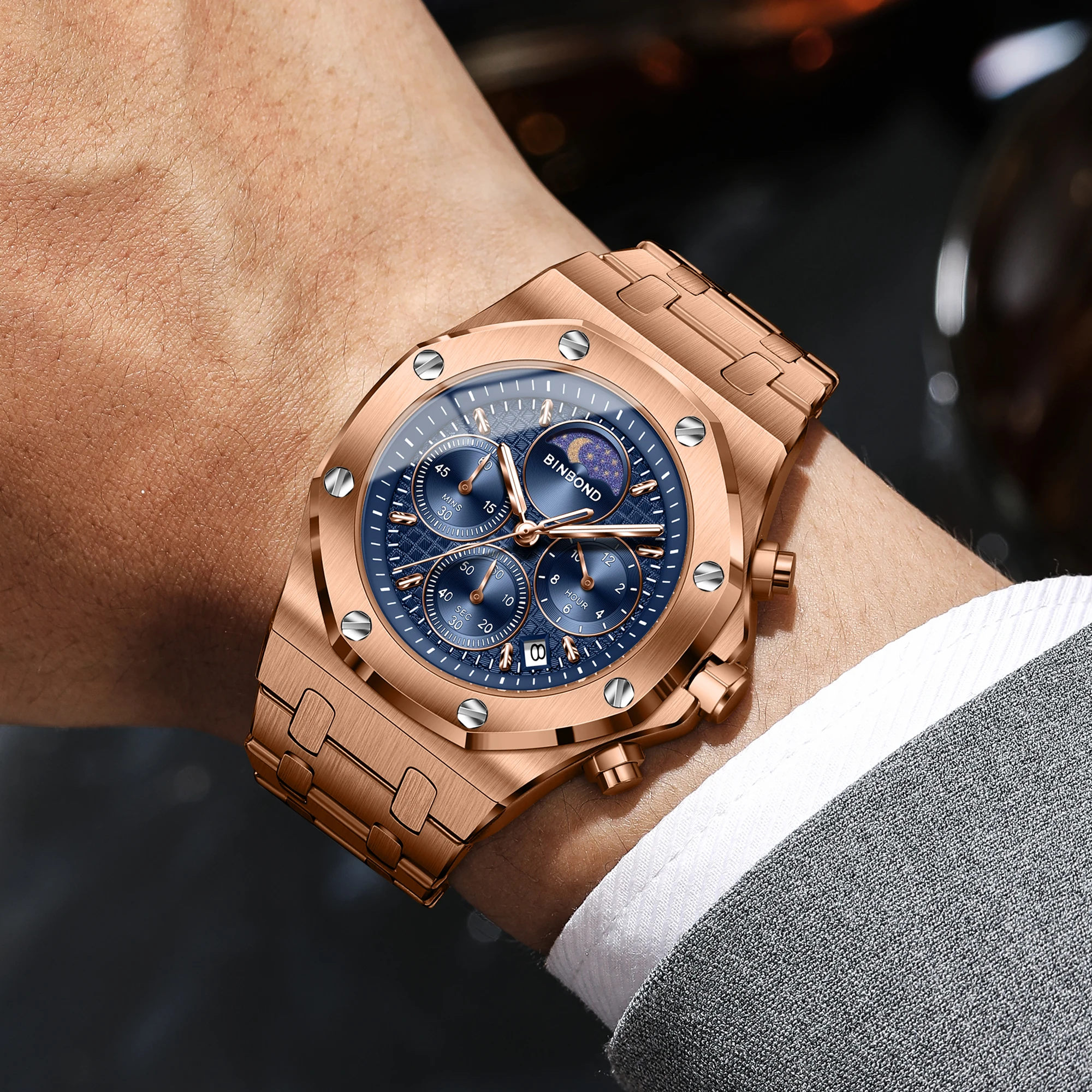 BINBOND นาฬิกาหรู รุ่นดั้งเดิม - Smartwatch Luxury Watches For Men บทวิจารณ์และราคา