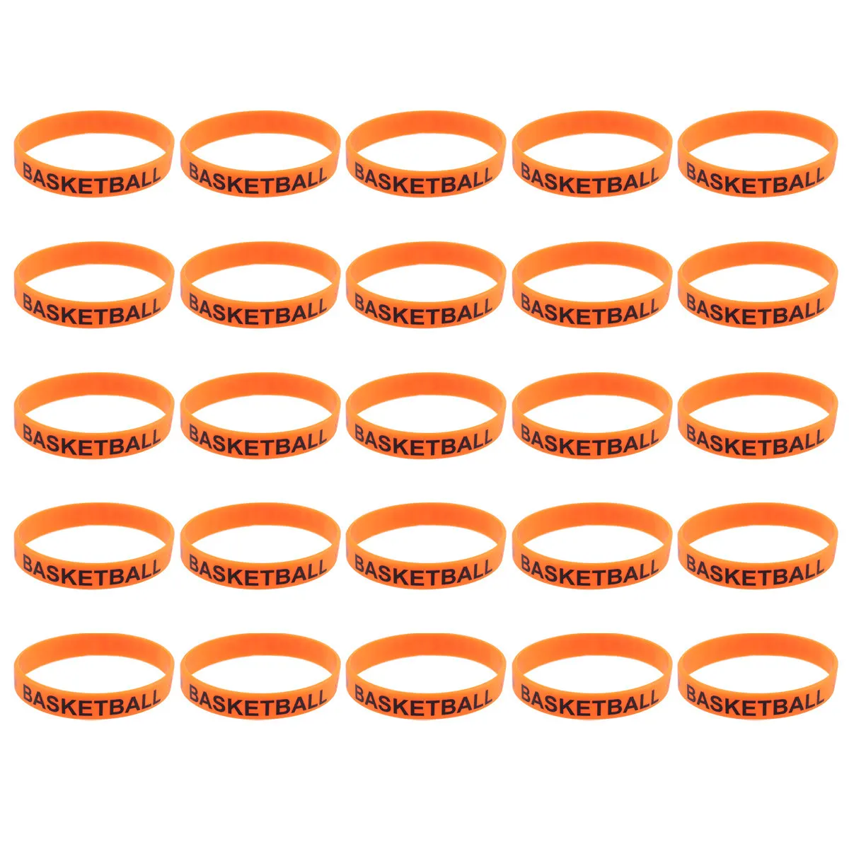 

25Pcs Basketball Design Silicone Bracelets Eye Catching Colors Comfortable Flexible Wrist Straps for Theme Parties Birthday