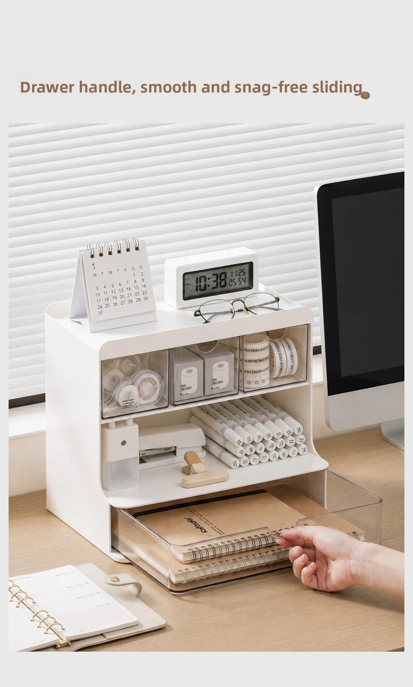 Desktop Drawer-Style Multi-Layer Plastic Organizer for Office & Student Desks — detail 6