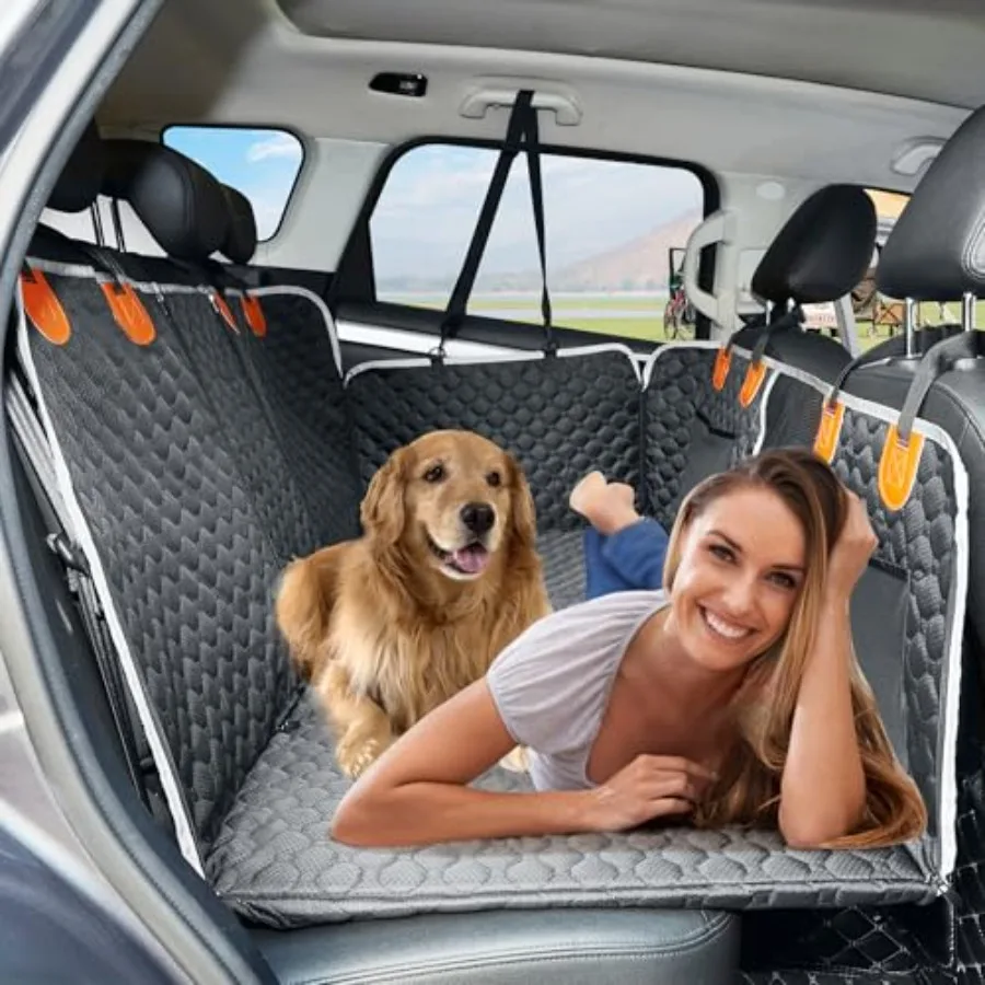 

Back Seat Extender for Dog Waterproof Hard Bottom Dog Car Seat Cover for Back Seat Protector Foldable Pet Hammock Bed Easy Clea
