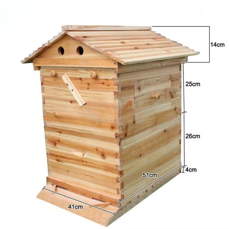 Beehive Automatic Flowing Bee Hives Boxes Kit Food Grade Beekeeping with 7PCS Honey Flowing Frame for Beekeeper