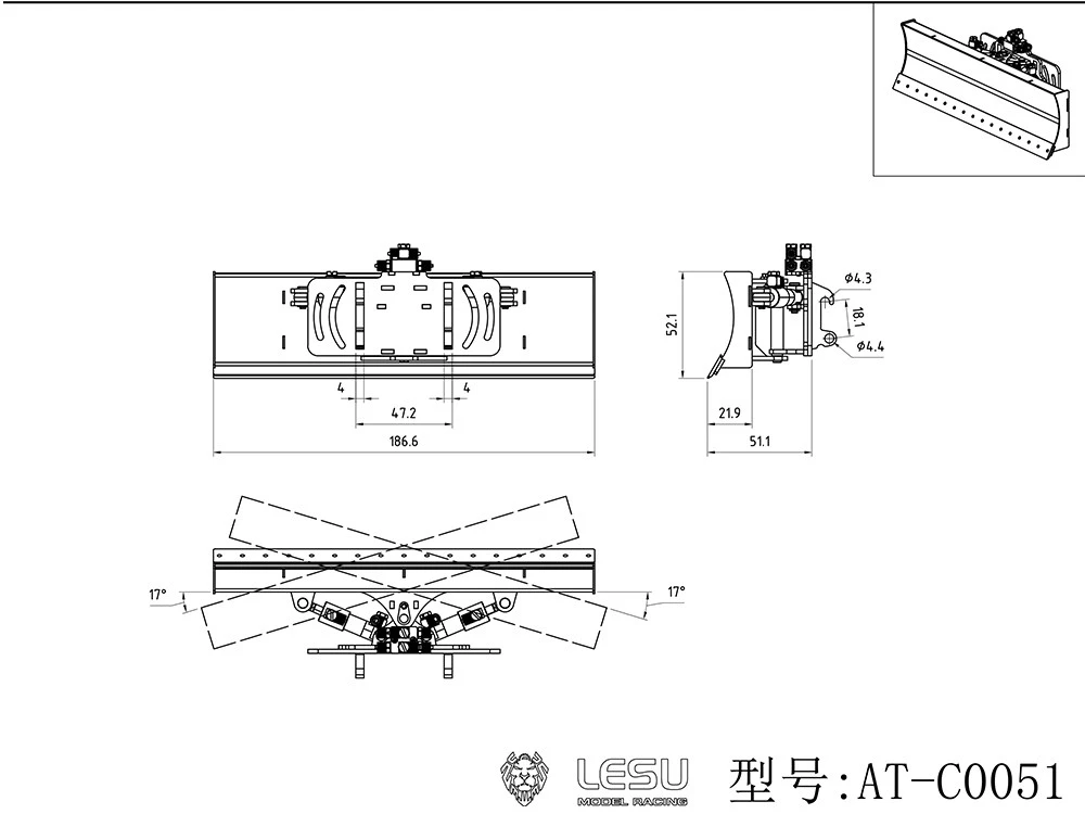 1/14 LESU RC Metall-Hydraulik-Bulldozer-Schaufel-Kits für MCL8 Lader, ferngesteuertes Auto, Baufahrzeug, verbesserte Teile, Spielzeug TH23263 – Detail 1