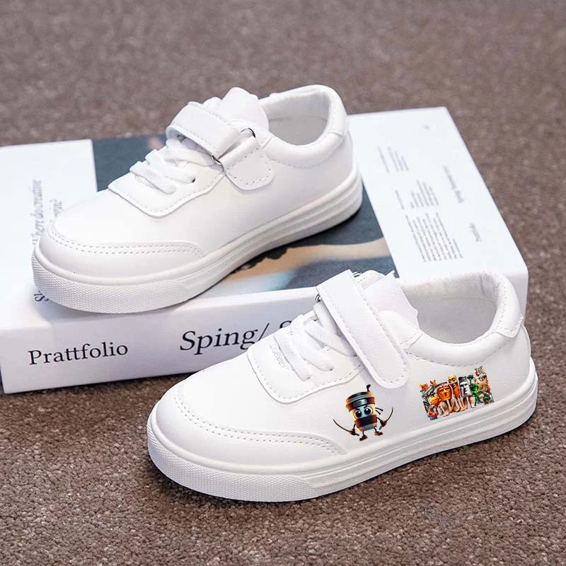 

Italian Brainrot Soft-soled School White Sneakers Elementary Running Shoes Students Telala Funny Shark Boy Girl Figure Plimsolls
