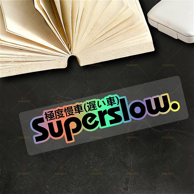 JDM Slow Car Style Superslow Text Wasserdichte Vinyl-Aufkleber Holografische Mehrfarben-Aufkleber für Auto- und Motorraddekoration – Detail 8