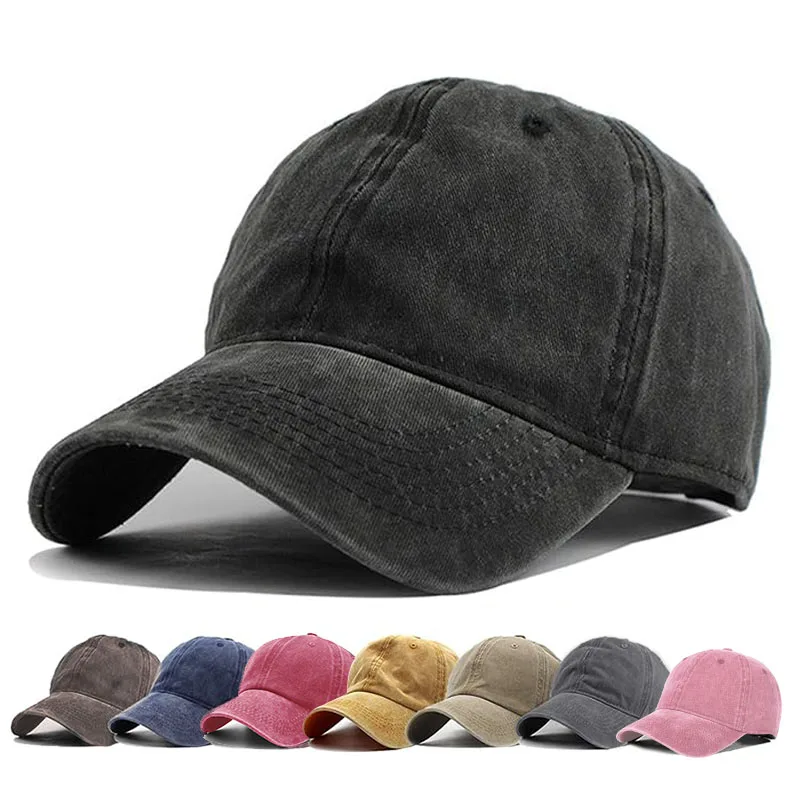 Unisex Baseball Cap Vintage Washed Cotton Fits Men Women Washed Denim Adjustable Dad Hat