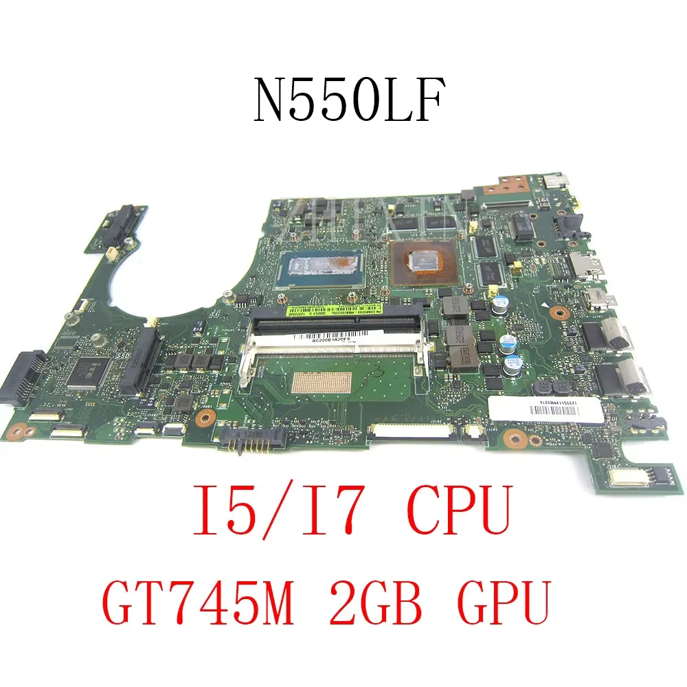 yourui For Asus N550 N550L N550LF Q550L Q550LF laptop motherboard with i5/i7-4th CPU DDR3 GT745M/2GB N550LF mainboard full test