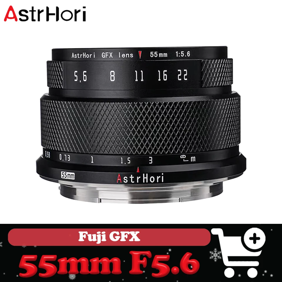 

AstrHori 55mm F5.6 Manual Focus Fixed Focus Portrait Camera Lens compatible with Fuji GFX mont
