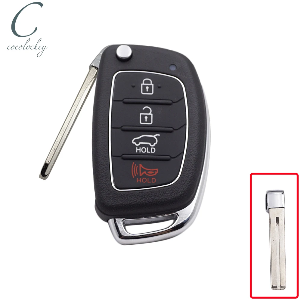 

Cocolockey Flip Remote Car Key Shell Case for HYUNDAI Mistra Santa Fe Sonata Tucson Accent I30 I40 I45 4Buttons Folding Key Fob