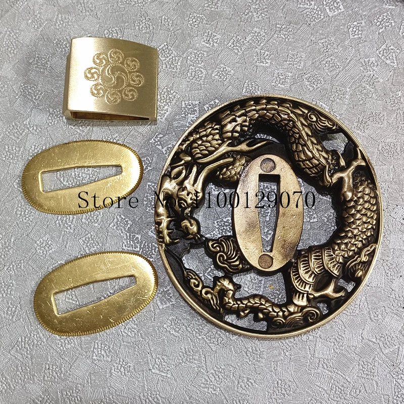 Dragon Tsuba Habaki/Seppa Copper Fittings For Japanese Sword Samurai Katana Accessory