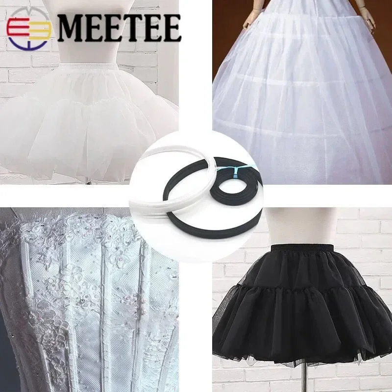 Meetee-Ruban de soutien Sophia, 6-15mm, 50yards, désoCumbria en plastique, noir, blanc, soutiens-gorge, corset bricolage, robe de mariée,