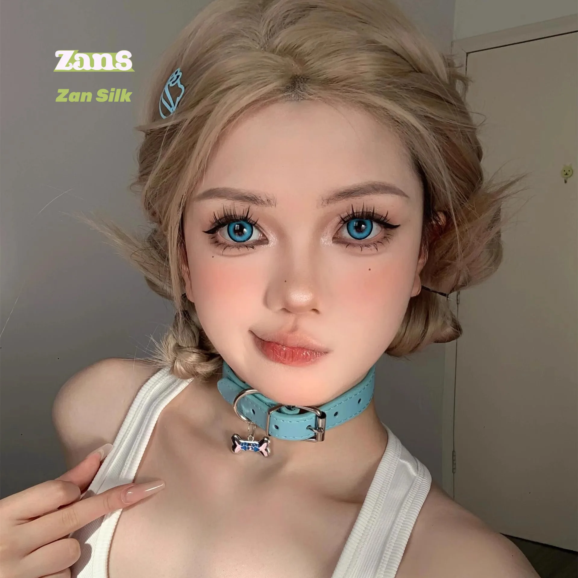 

Y2K Sweet Cool Bone Choker Necklace PU Leather Neck Collar Subculture Gothic Clavicle Chain Jewelry for Women