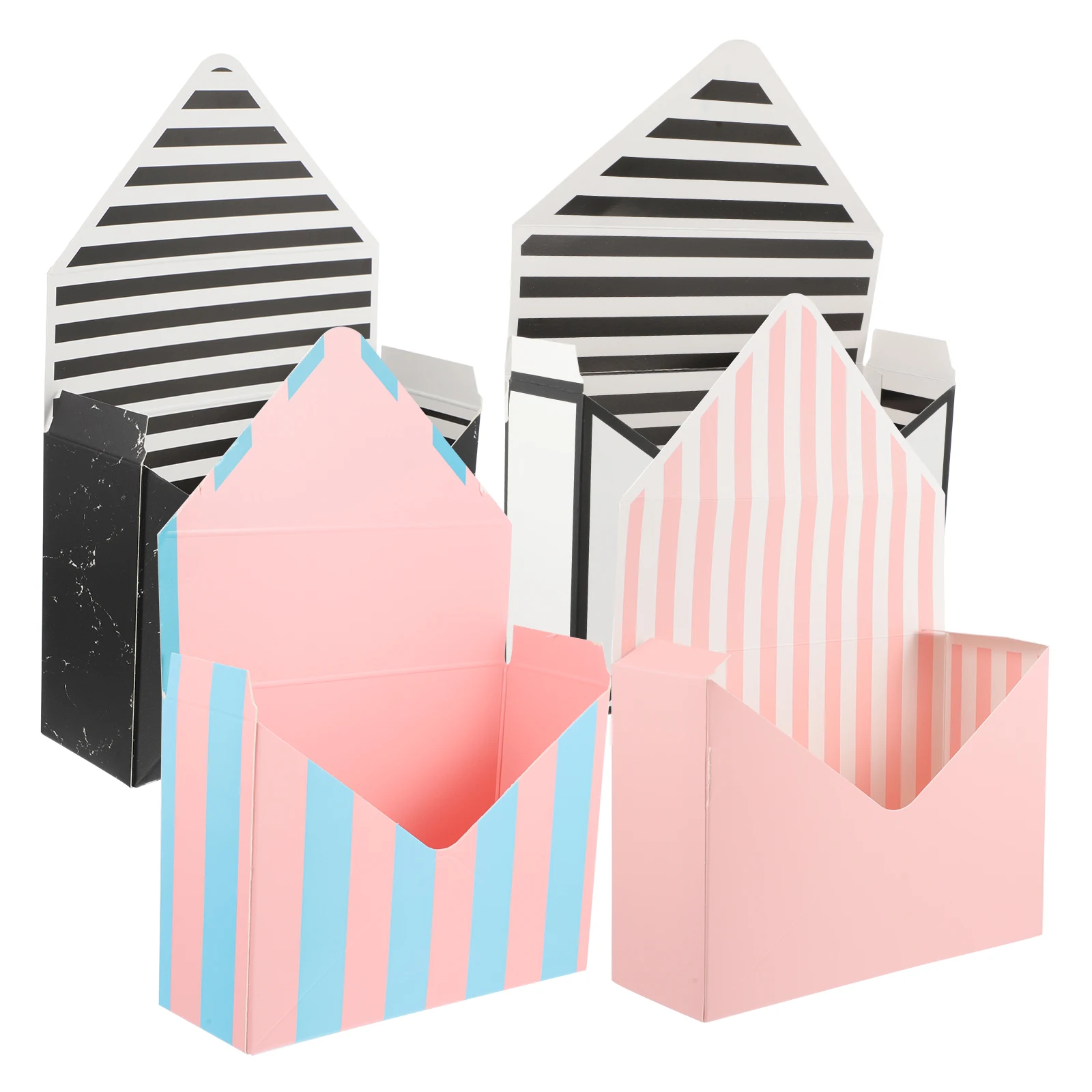 

4pcs Flower Gift Boxes Waterproof Cardboard Packaging Supplies Wedding Banquet Birthday Party Florist Envelop Baskets Storage