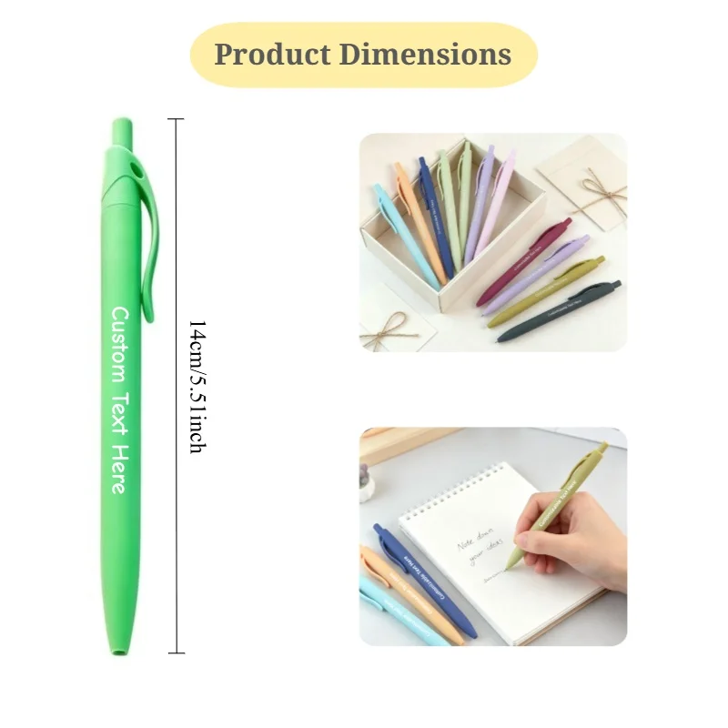 50PCS Custom Printed round Pens Vibrant Mixed Colors Personalized Text Name Logo Business Wedding Office Party Favors Bulk
