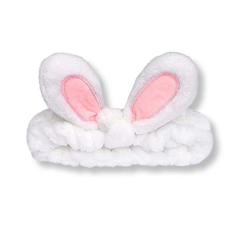

Hygienic Face Wash Headband Stretchy Cartoon Headdress Bunny Ear Bow Hairband Eco-Friendly Cute Women Hairband For Bathroom