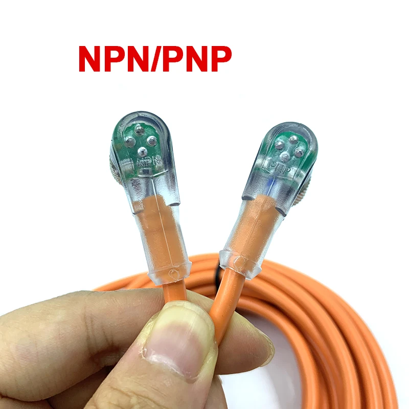 5PCS M12 NPN/PNP Proximity Sensor Connector with LED angle Type Female Sensor Cable Plug Connector 5M Cable