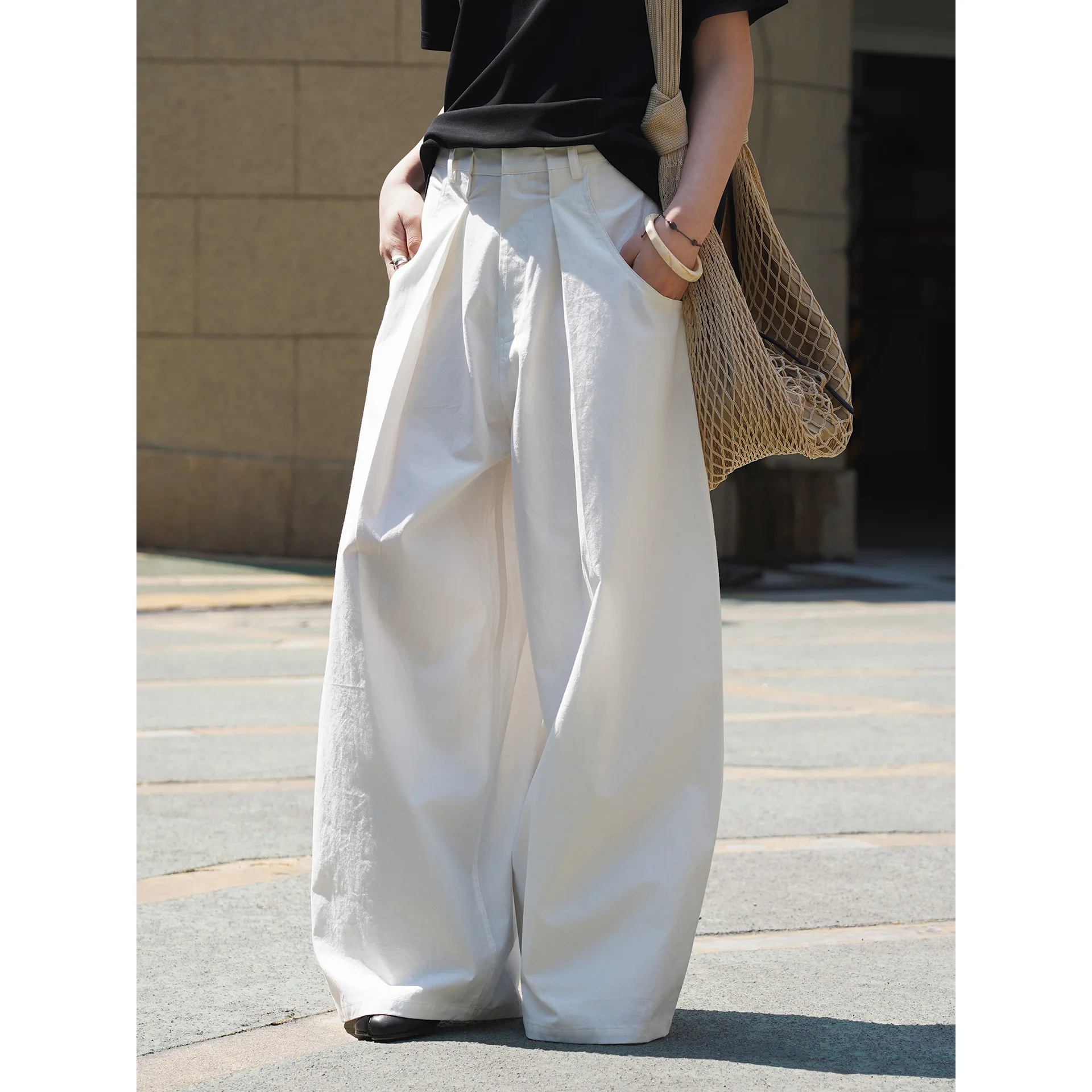 

Women Summer Cotton And Linen High Waist Long Pants Big Wide Leg Good Quality Pants Fashion Clothes Trousers Women Clothes
