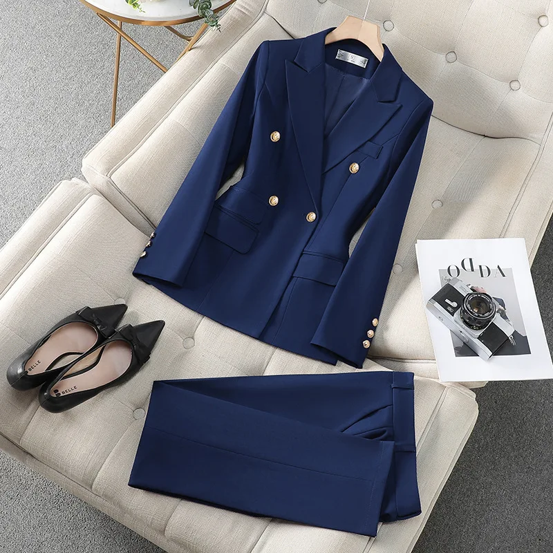 

New Women Long-sleeved Blazers Professional Suit Elegant Ladies Office Pants Set Blazers Trousers Two-piece Suit Female Clothing