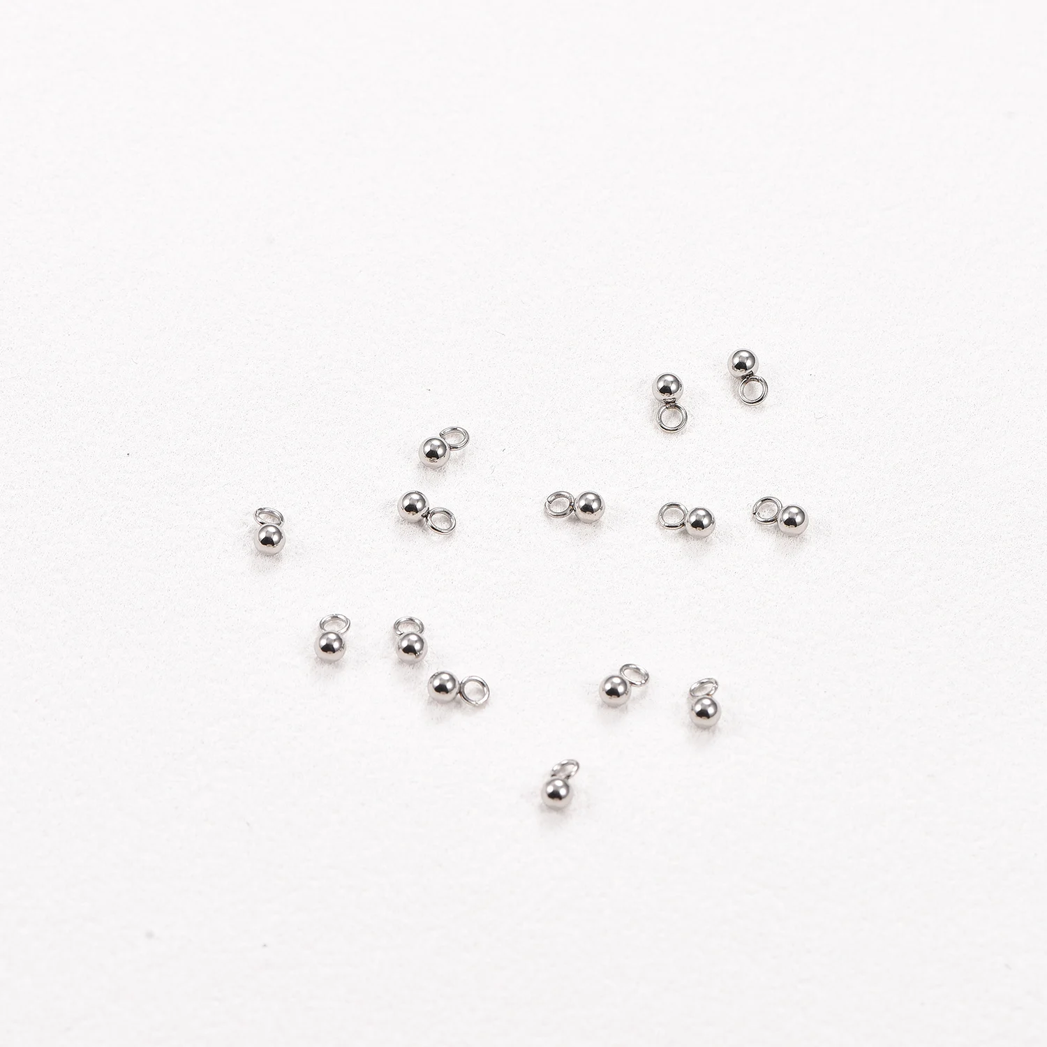 20 Stück/Set Massive Runde Perlenanhänger aus Edelstahl mit Öse, geeignet für Halsketten, Schmuckherstellung, DIY-Ohrringe – Detail 5