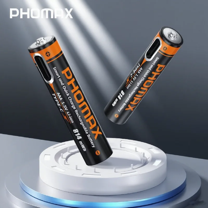 

PHOMAX AAA Lithium Ion Rechargeable Battery 1.5V USB-C Type-C Rechargeable Battery Charger with Cable Li-Ion AAA Batteries