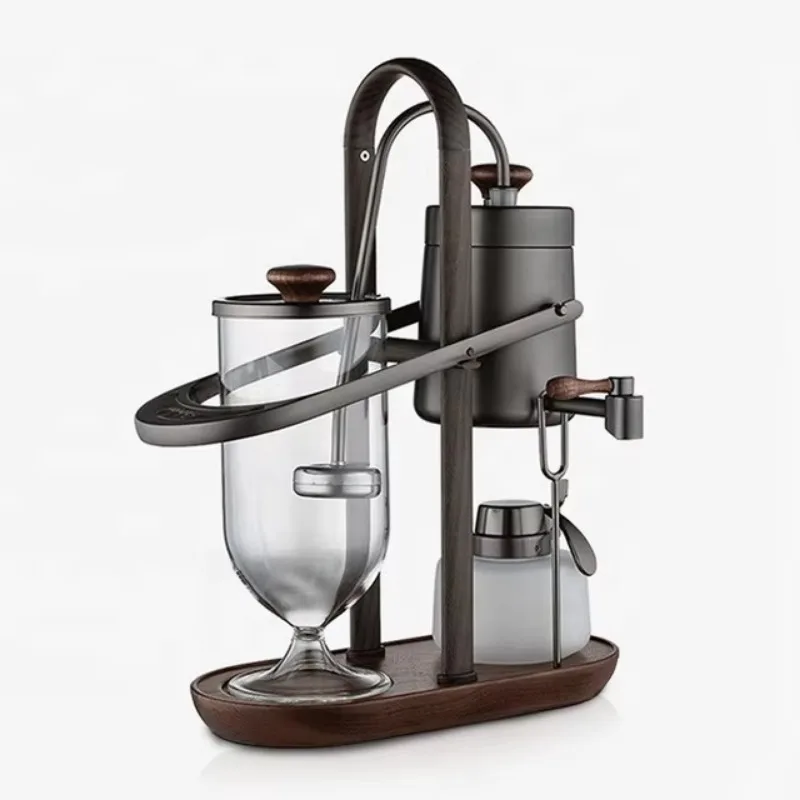 Hot Sale Aluminum Ally + Walnut Belgian Siphon Royal Balance Siphon Coffee Machine