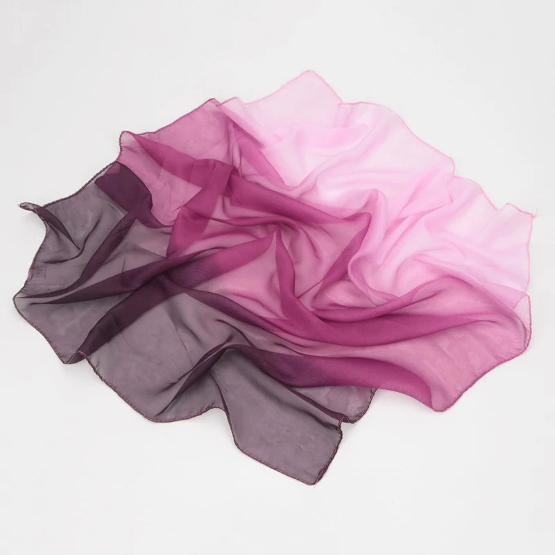 65cm Chiffon Solid Color Scarf Ladies Head Neck Square Scarf Shawls Dance Gauze Scarf Female Hair Ties Bands Neckerchief Shawl