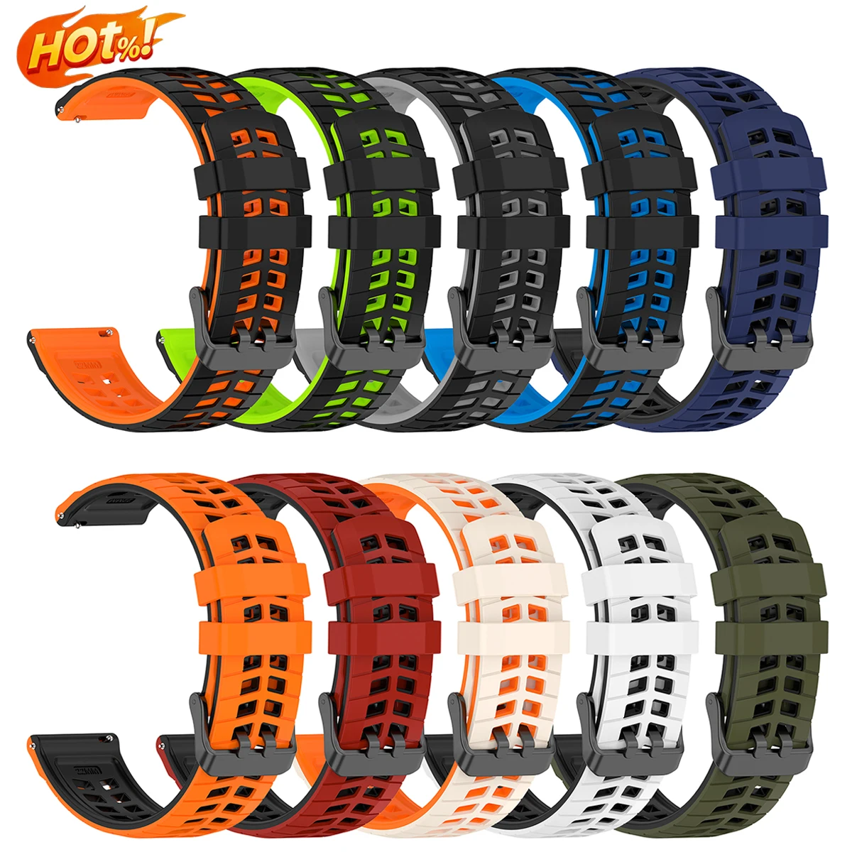 22mm Silikonarmband für HUAWEI WATCH GT 6 Pro 46mm Band GT 5 4 3 SE 2 Samsung Galaxy Watch3 45mm Gear S3 Armband Weiches Armband