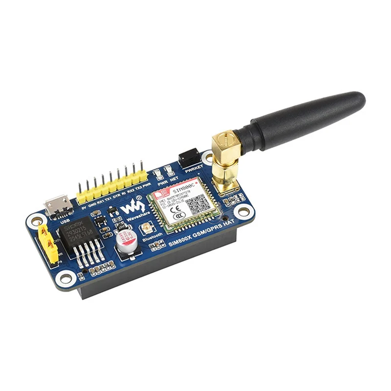 Imagem -03 - Waveshare-bluetooth Hat para Raspberry pi Gsm Gprs Hat 2b 3b 3b Mais Zero w Jetson Nano Baseado em Sim800c Enviar Mensagens Conectar