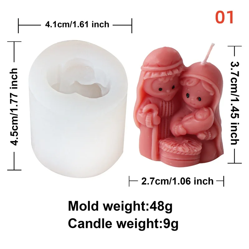 Mini Holding Baby Love Family Aromatherapy Candle Resin Molds Silicone New Life Birth Scene Father Hug Mother Plaster Mould