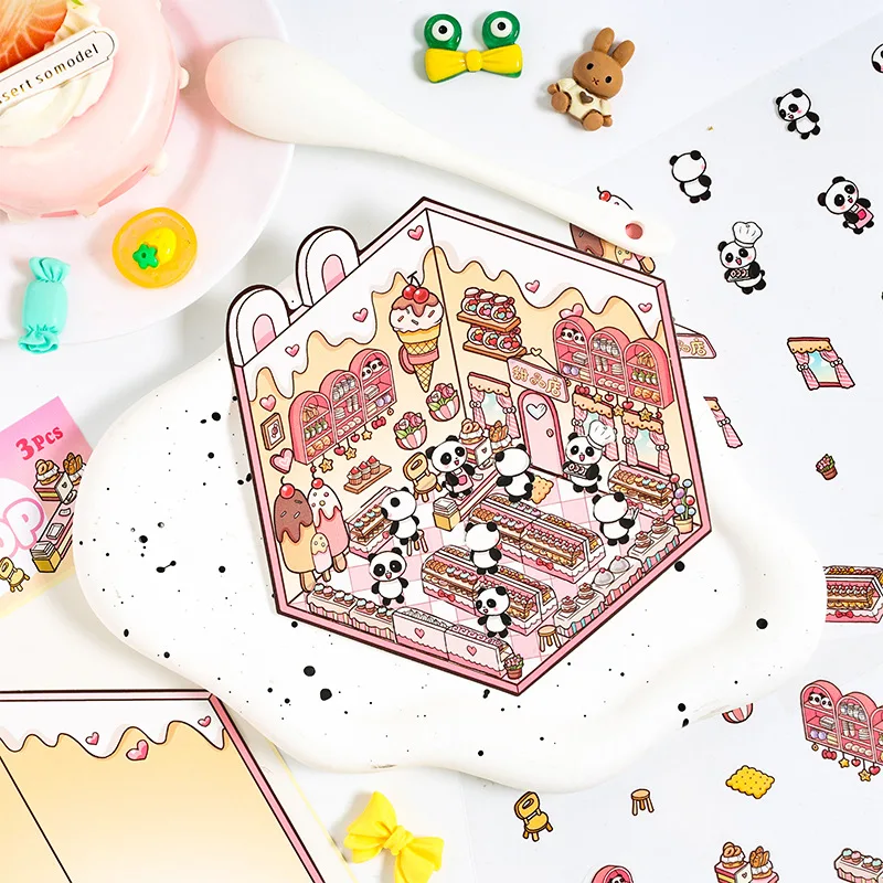 

New Design Various theme fun simulation scene stickers 3D handmade creative landscape stickers Unique Design