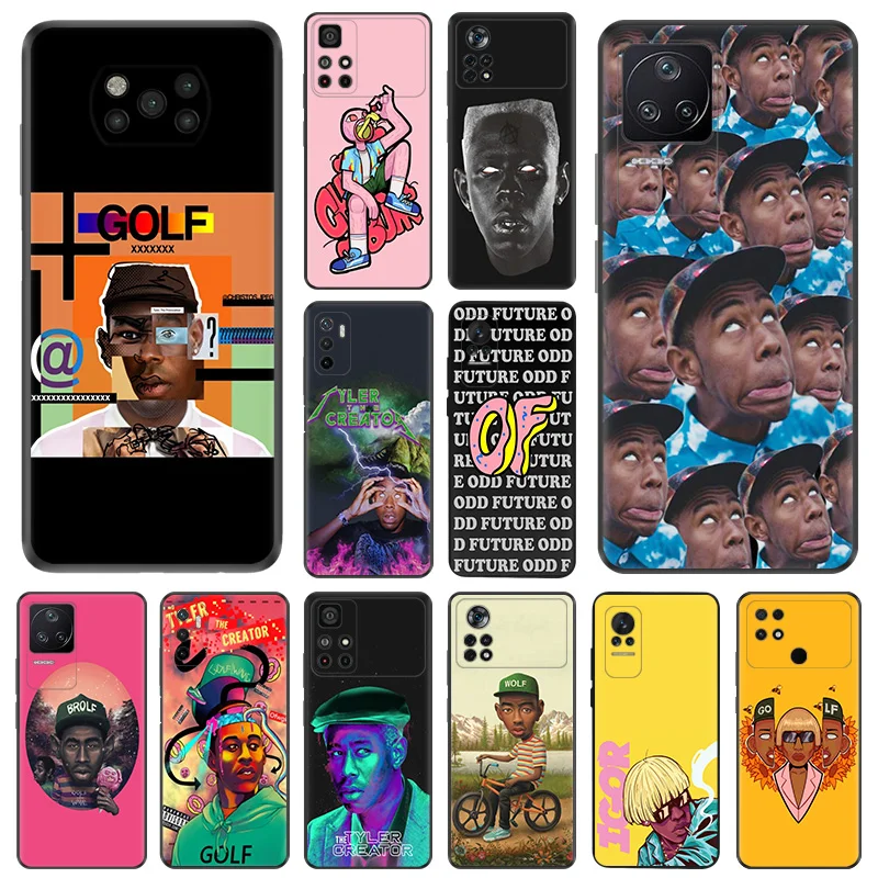 Matte Phone Case for Xiaomi Mi Poco F3 F4 F5 X3 X4 X5 M3 M4 Pro GT M5 C40 C50 C51 M5S Tyler The Creator Black Soft Cover