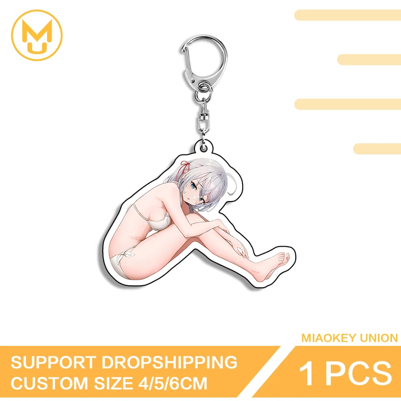 Seductive Bikini Alya Beautiful Waifu Attractive Artistic High Quality Double Sided Key Chains Luxury Adorable Novelty Jewelry