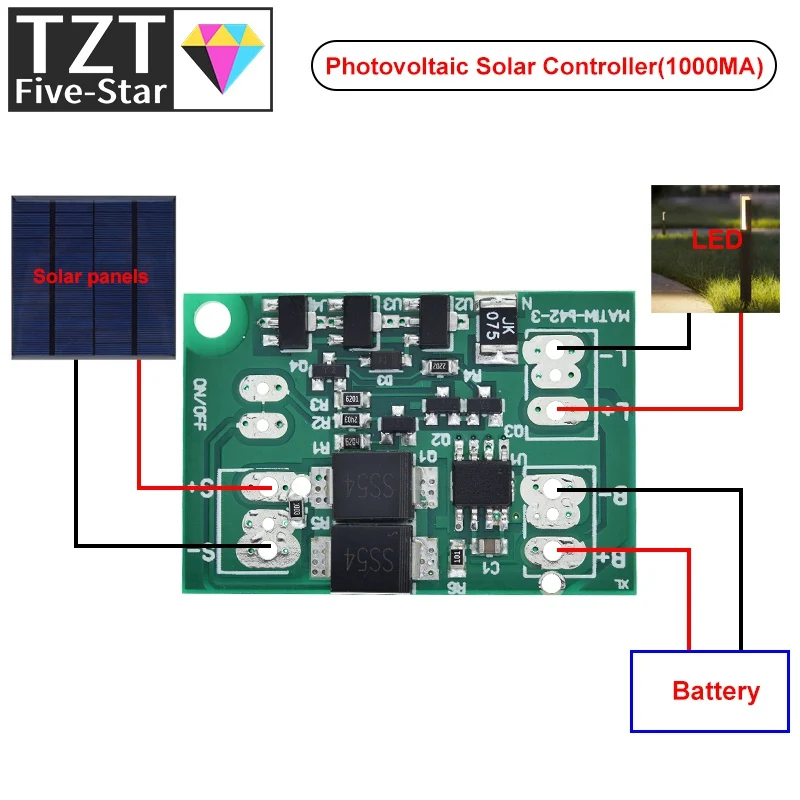 Automatic Solar Panel Battery Charger Board Night Light LED Courtyard Garden Lamp Control Switch Delay Relay Module Power-on/off