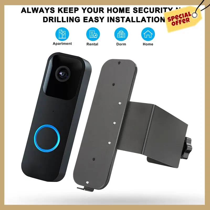حامل زاوية جرس الباب اللامع الجديد بالكامل، زاوية قابلة للتعديل (15/30/45 درجة) مجموعة تثبيت لجرس باب يتضمن شاشة عرض فيديو Blink-WMAN