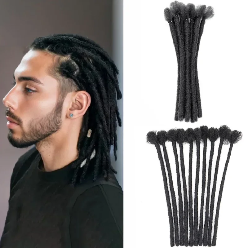 

8-дюймовые дреды ручной работы, 10 прядей, локоны, косы в стиле хип-хоп, наращивание волос, вязанные крючком волосы для мужчин и женщин