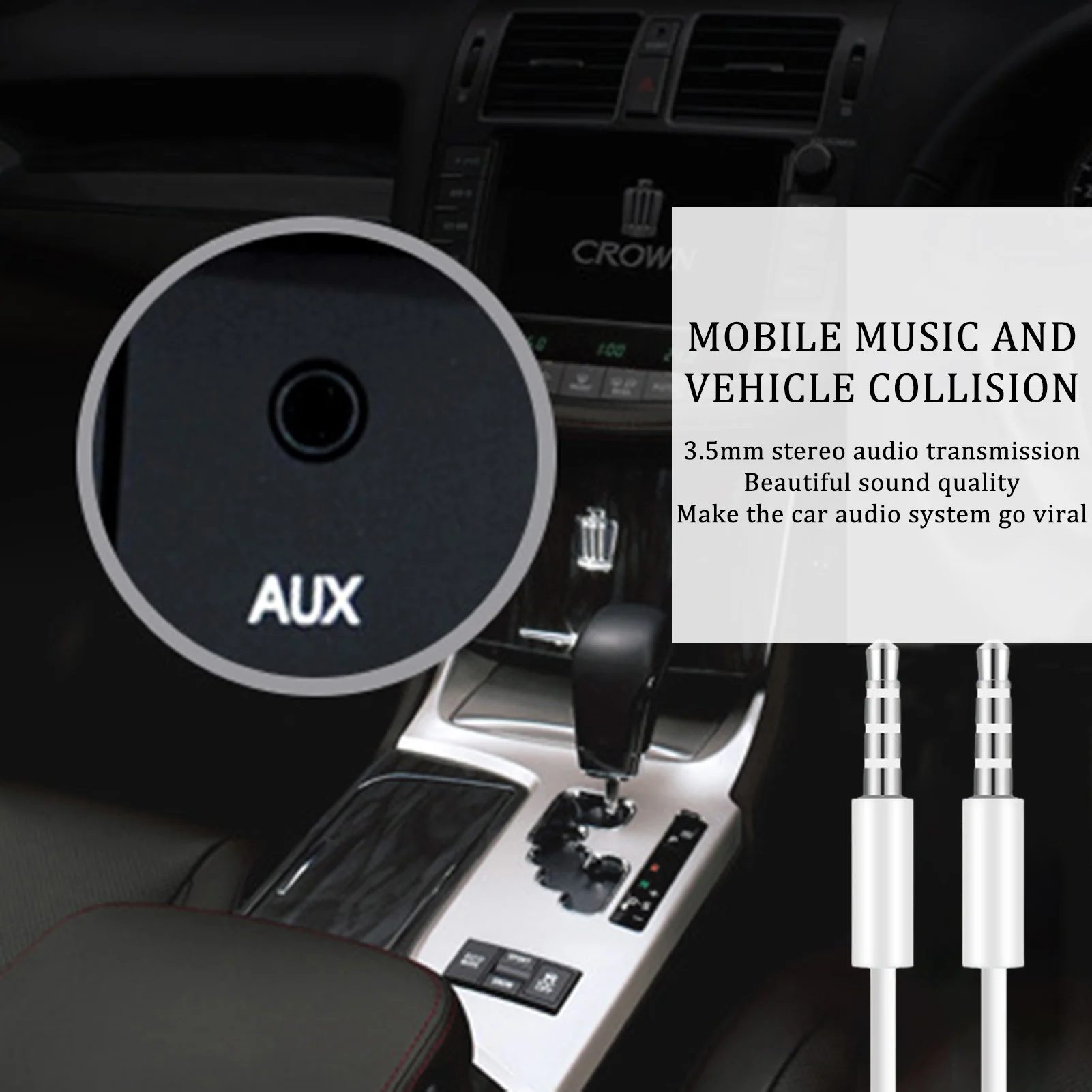 3.5mm Aux Stereo Audio Cable Multi-purpose Hi-Fi Sound Audio Auxiliary Cord for Home Car Stereo Speaker