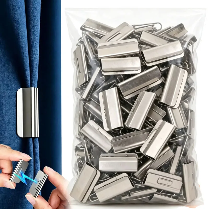 Magnetic Magnetic Curtain Clips Powerful Magnetic Hold Closely Fit Drill-Free Clips Fasteners Rust-resistant Curtain Fasteners