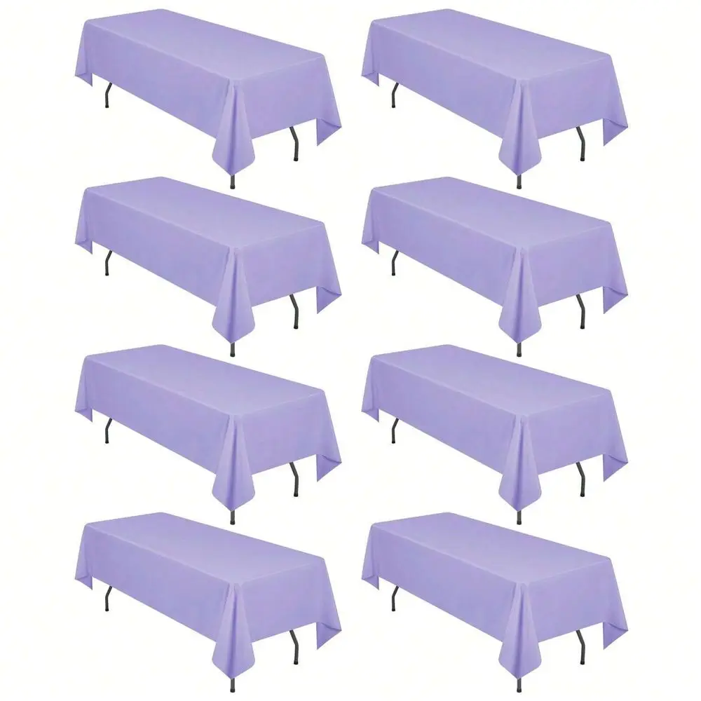 

Набор из 8 полиэстеровых скатертей, 60 x 102 дюйма, прямоугольные скатерти для столов длиной 6 футов, устойчивые к пятнам и складкам, моющиеся.