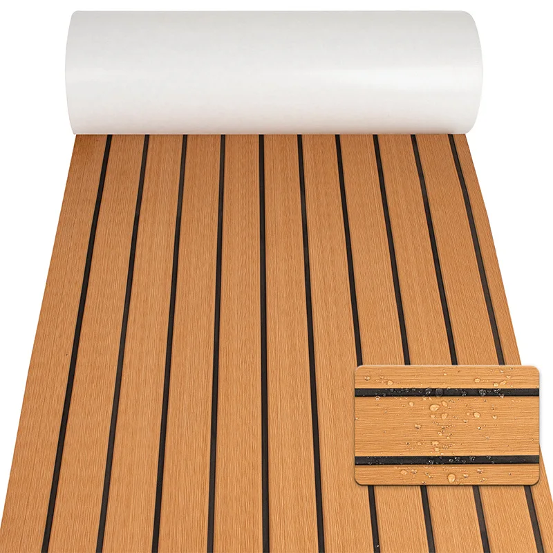 2400x450x6mm Kunstteak EVA-Schaum Bootsdeckmatte Rutschfeste Wasserdichte Marine-Bodenbelagsmatte für Yacht Ponton Motorboot – Detail 12