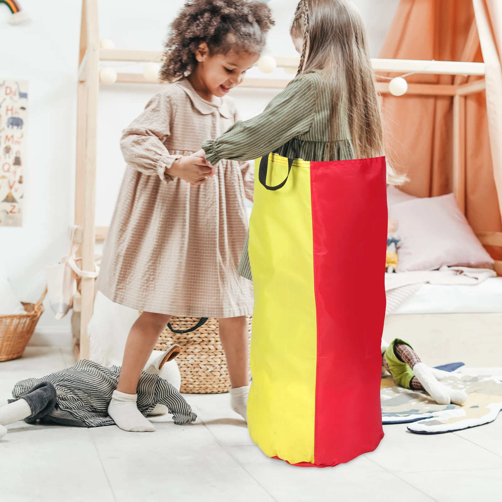 

2pcs Jumping Bag Colorful Sack Race Bag for Kids Outdoor Games Field Day Potato Sack Race Bags Wear-Resistant Cloth Material