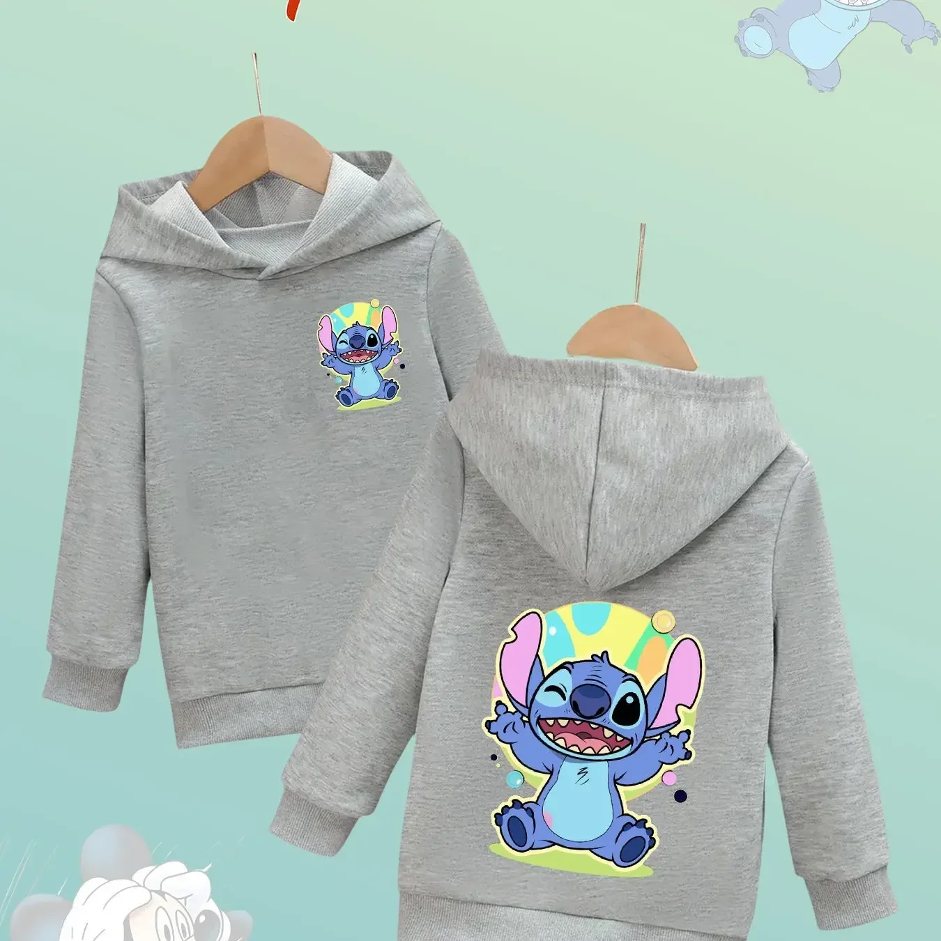 الإبداعية لطيف ديزني غرزة الأطفال مقنعين البلوز صبي فتاة الخريف الشتاء اليومية في الهواء الطلق عطلة عادية الدافئة لينة رياضية