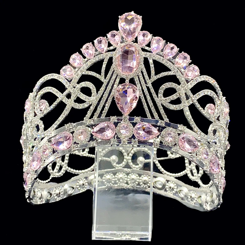 

Levery Pageant Crown Miss Rhinestone Tiaras Bridal Wedding Hair Jewelry Accessories Adjustable Headband