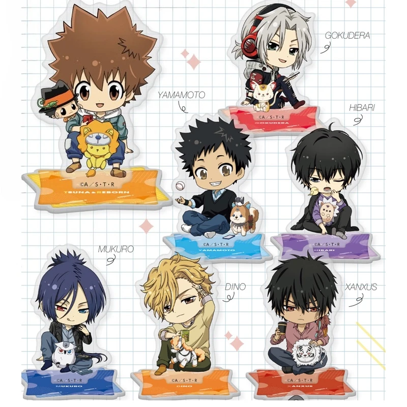 

Игра Mukuro Squalo Belphegor Tsuna Gokudera Hibari XANXUS, акриловая кукла-подставка, аниме-фигурка, модель, игрушка для косплея в подарок