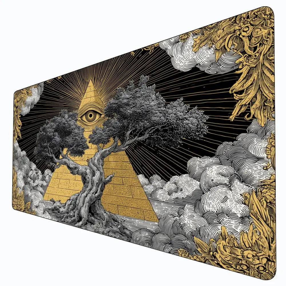 

Mysterious Pyramid and Rune Eye MTG Playmat Magic Card Battle Mat Non-Slip Durable Commander playmat Board Game Mat for TCG