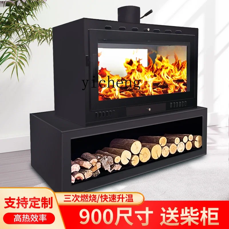 ZK fireplace real fire firewood cast iron heater household rural bed and breakfast villa European heating furnace embedded