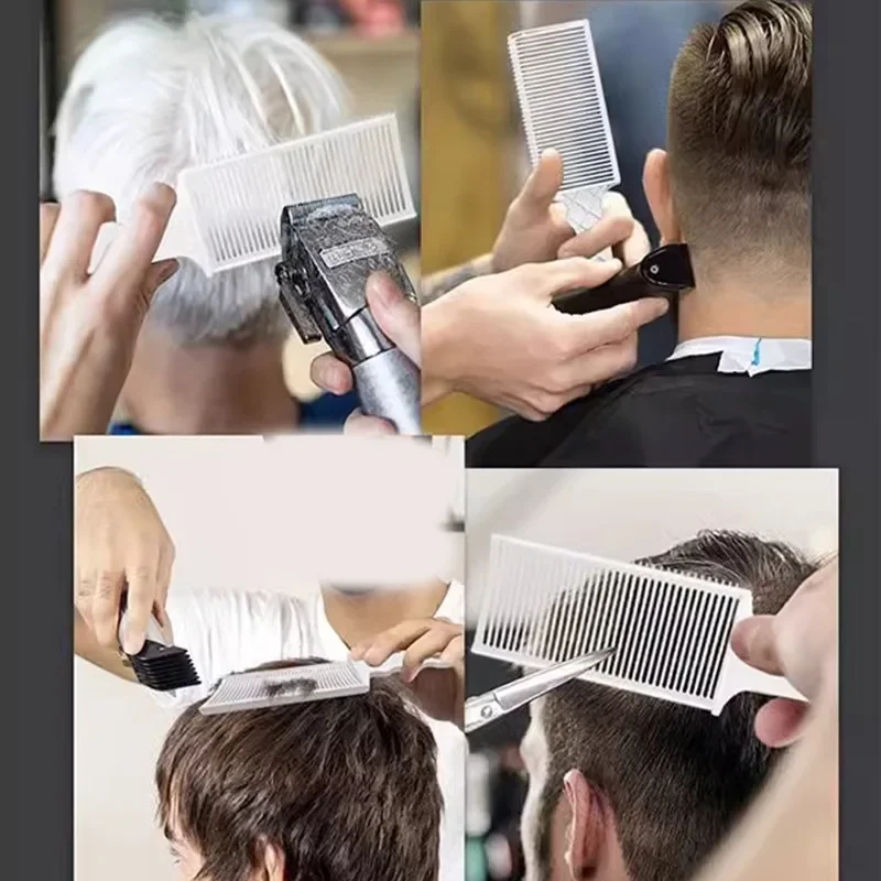 Pettine per sbiadimento Barbiere Tagliacapelli per miscelazione Pettine per taglio capelli superiore piatto per uomo Spazzola per sbiadimento resistente al calore Strumento per lo styling del salone professionale