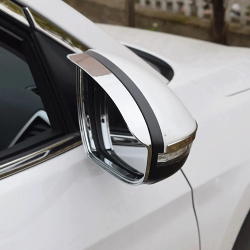 For Hyundai Tucson 2015 2016 2017 2018 Car Rear View Side Glass Mirror Trim Frame Rain Shield Sun Visor Shade Eyebrow 2PCs